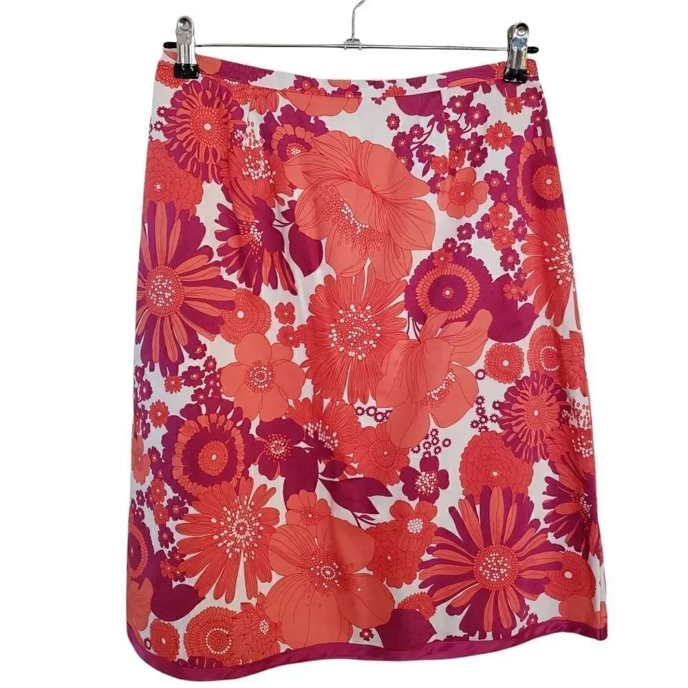 Real Comfort by Chadwicks Floral Tropical A-Line Skirt